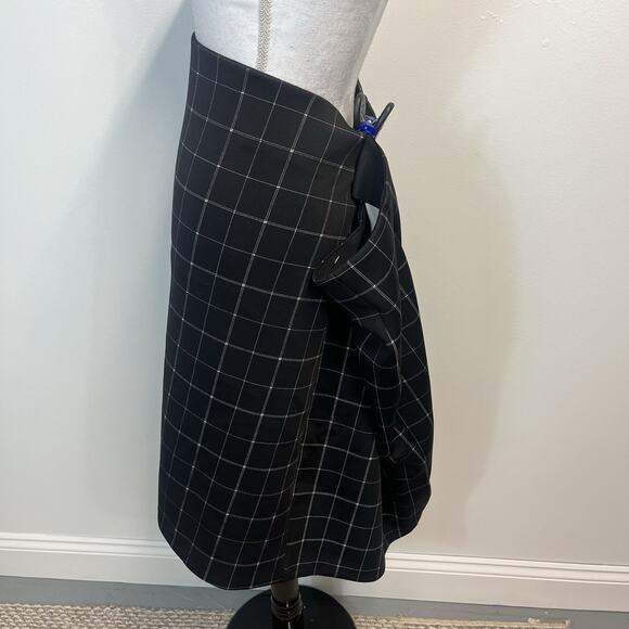 EVRI Plus Sz 3X Black White Plaid Stretch Ponte Knit Straight Knee Skirt Career - Picture 5 of 7